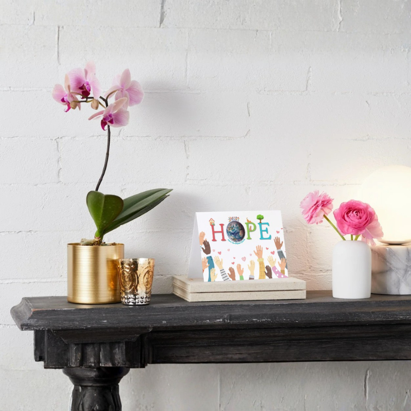 HOPE – Here On Planet Earth 7” x 5” Greeting Card & Envelope