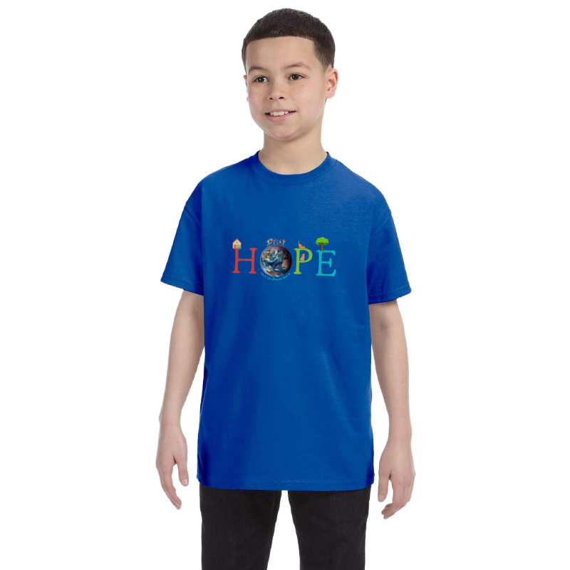 Youth “HOPE Here On Planet Earth” T-Shirt in Royal Blue