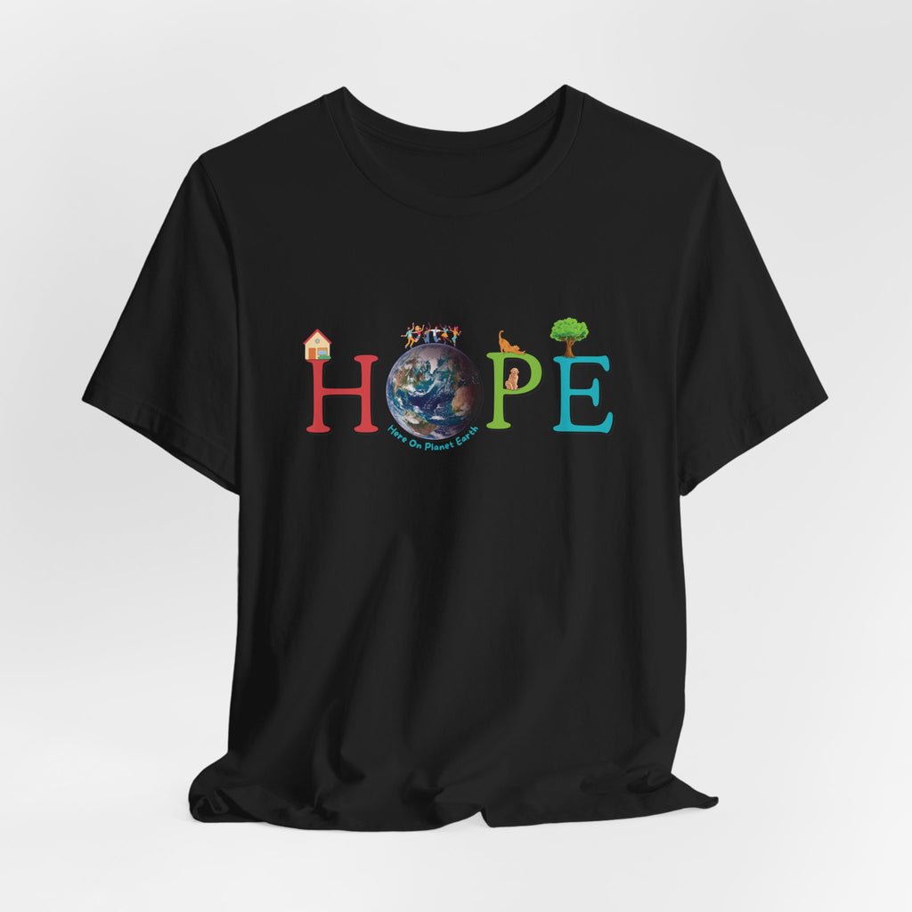 HOPE Tee — Here On Planet Earth in Black