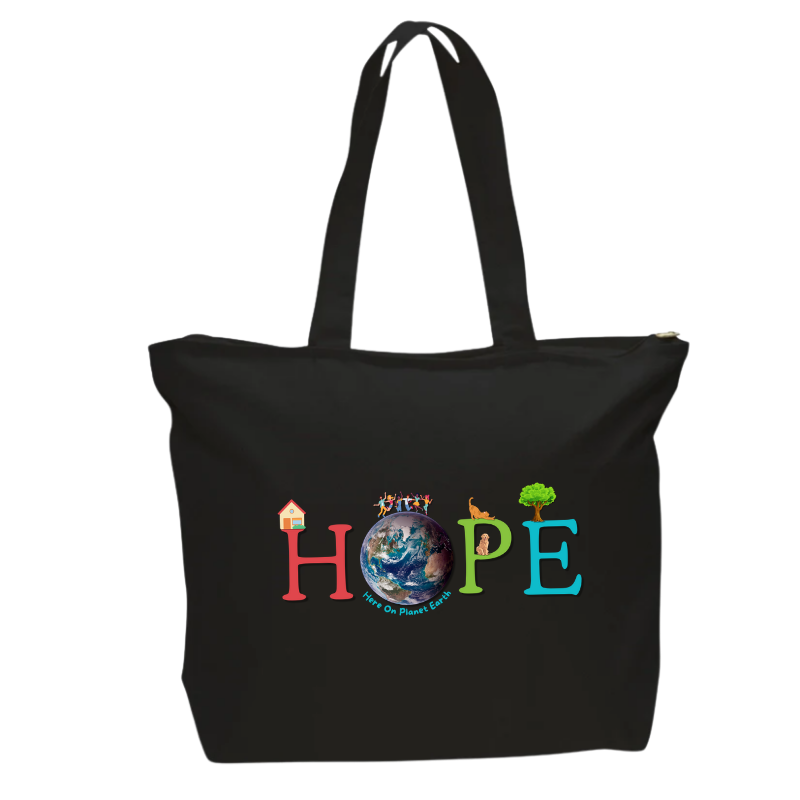 HOPE Heavy Canvas Zippered Tote Bag