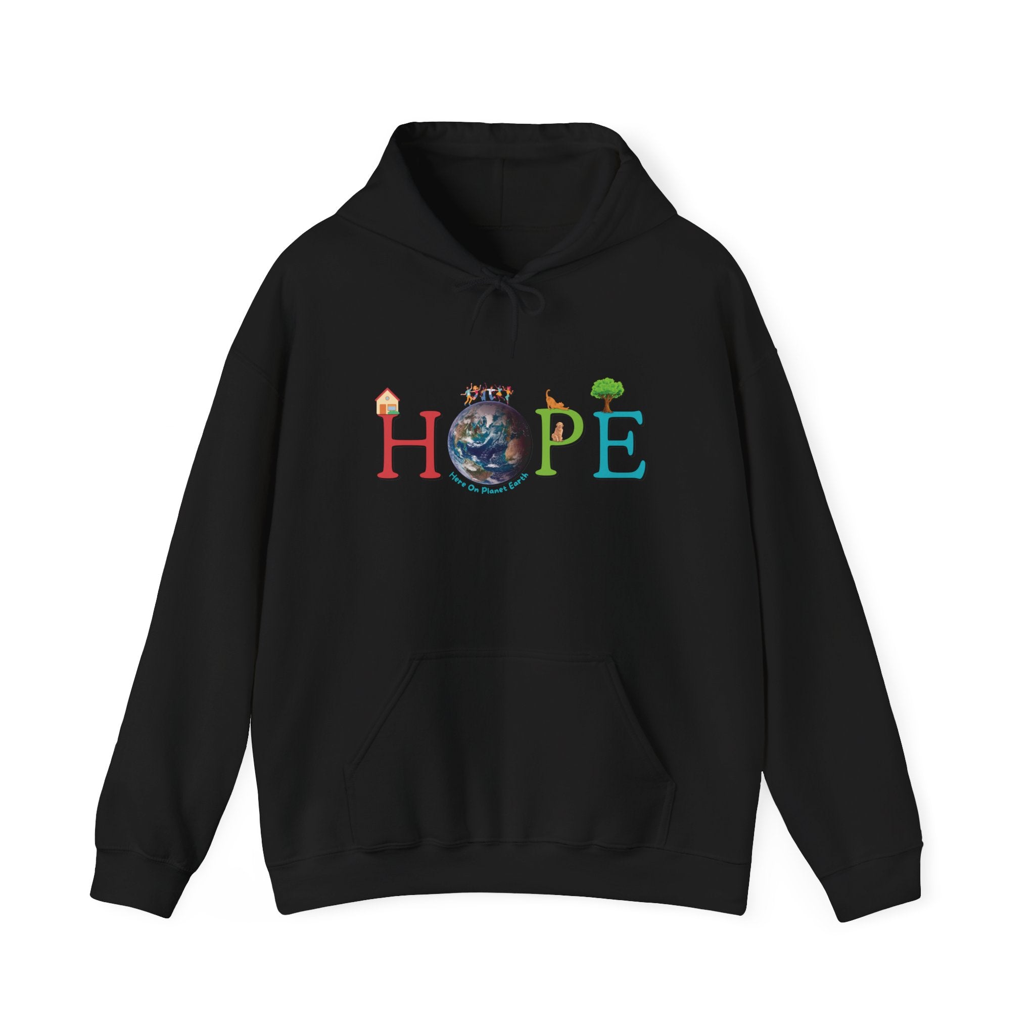 HOPE Hoodie - Here On Planet Earth in Black