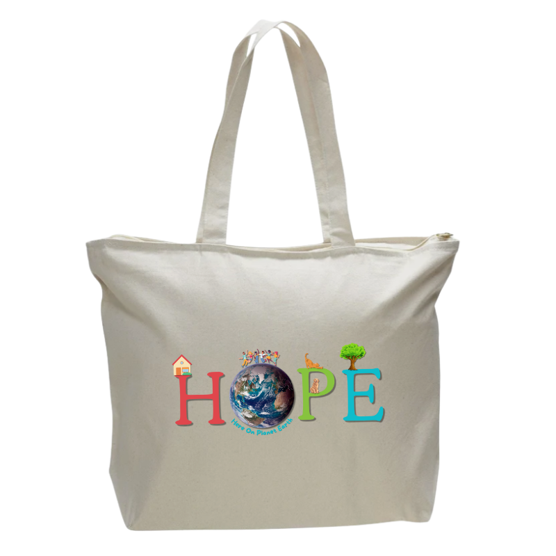 HOPE Heavy Canvas Zippered Tote Bag