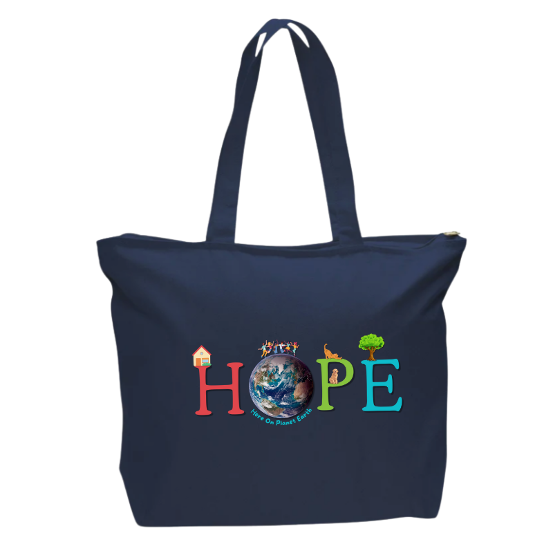 HOPE Heavy Canvas Zippered Tote Bag