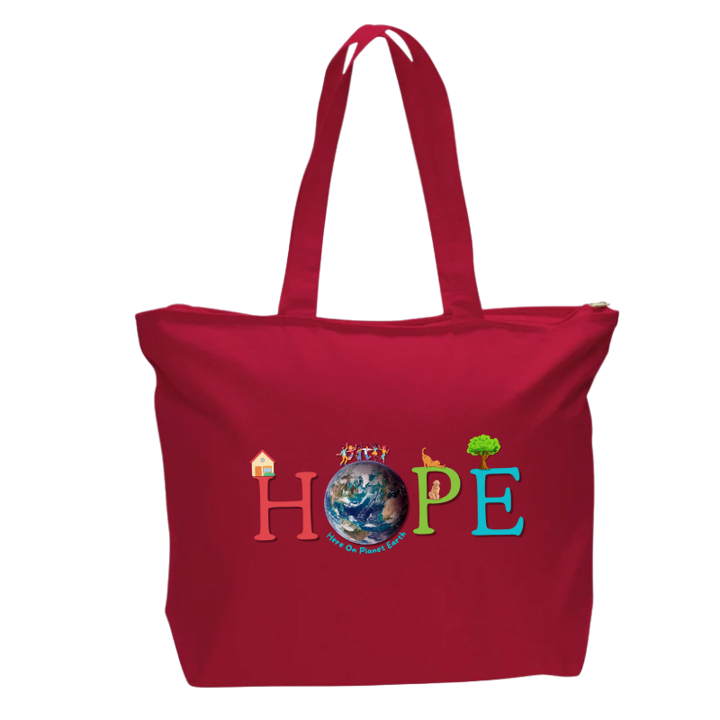 HOPE Heavy Canvas Zippered Tote Bag
