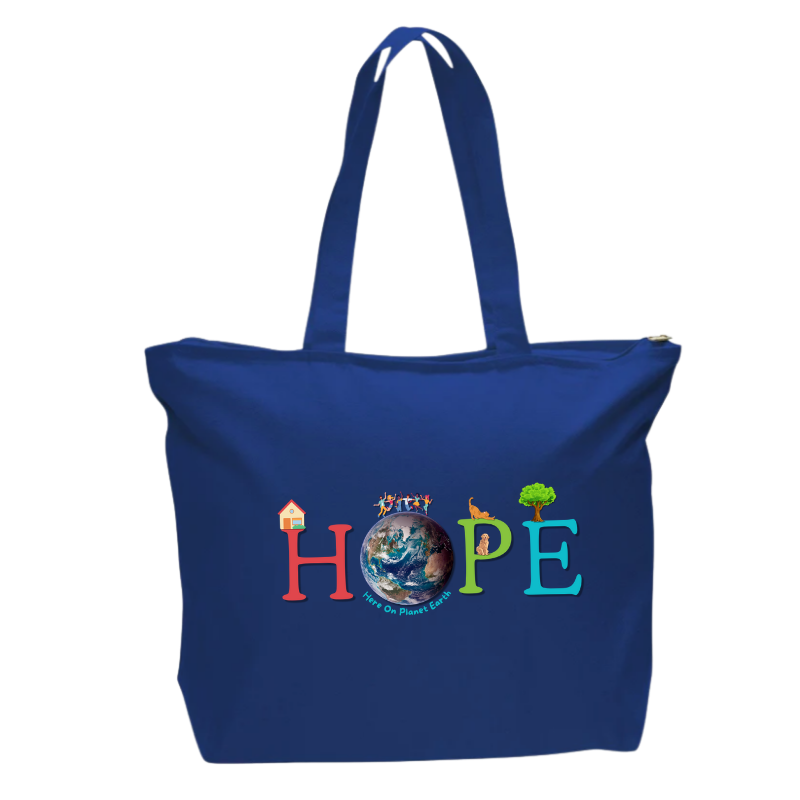 HOPE Heavy Canvas Zippered Tote Bag