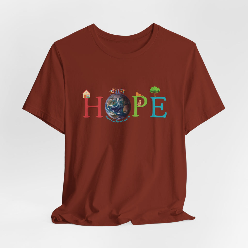 HOPE Tee - Here On Planet Earth in Rust