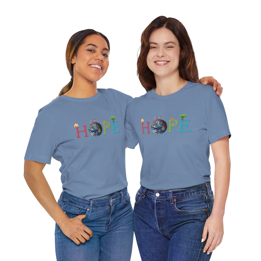 HOPE Tee - Here On Planet Earth in Steel Blue