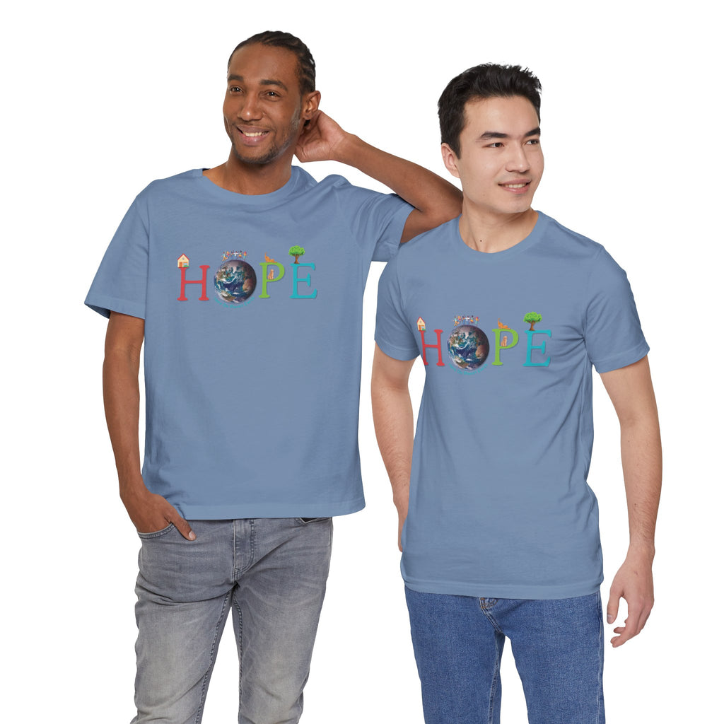 HOPE Tee - Here On Planet Earth in Steel Blue