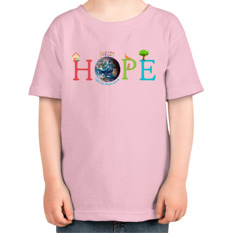 Youth “HOPE Here On Planet Earth” T-Shirt in Pink