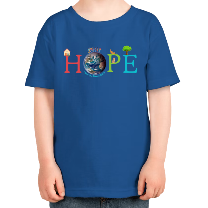 Youth “HOPE Here On Planet Earth” T-Shirt in Royal Blue