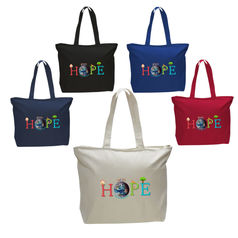 HOPE Heavy Canvas Zippered Tote Bag