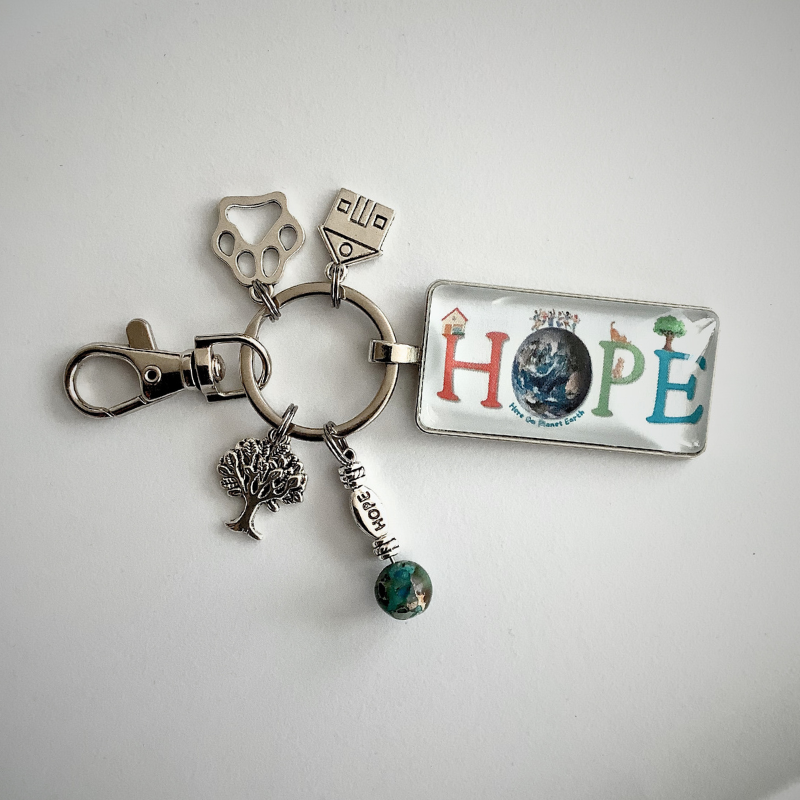 HOPE Glass Multi Charm Keychain