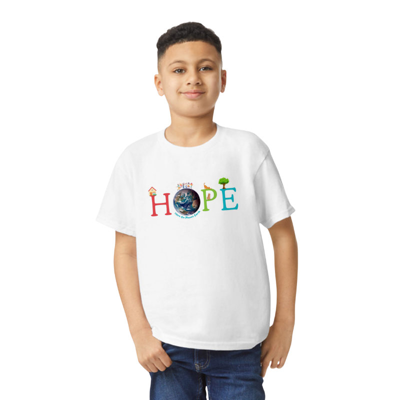 Youth “HOPE Here On Planet Earth” T-Shirt in White