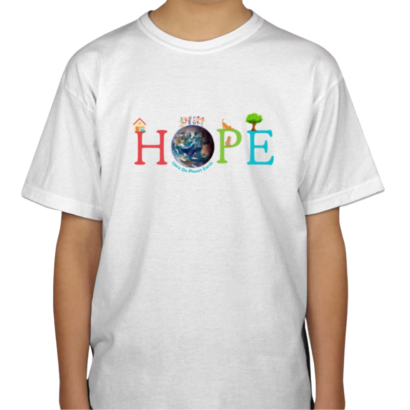Youth “HOPE Here On Planet Earth” T-Shirt in White
